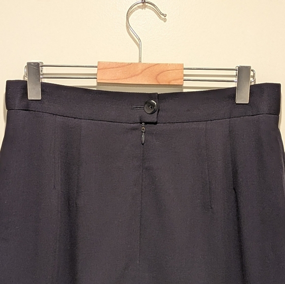 Vintage 90s Escada by Margaretha Ley 36 Navy Blue Wool Tiered Mini Skirt - Picture 7 of 8